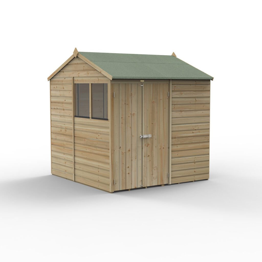 Beckwood 7×7 Reverse Apex Shed – 2 Windows – Double Door with Installation 5013053198384 2